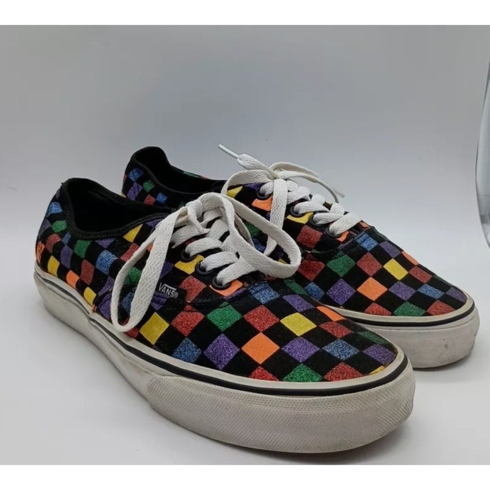 Vans Old Skool Rainbow Glitter Checkerboard Sneakers Multi Color US Size 7